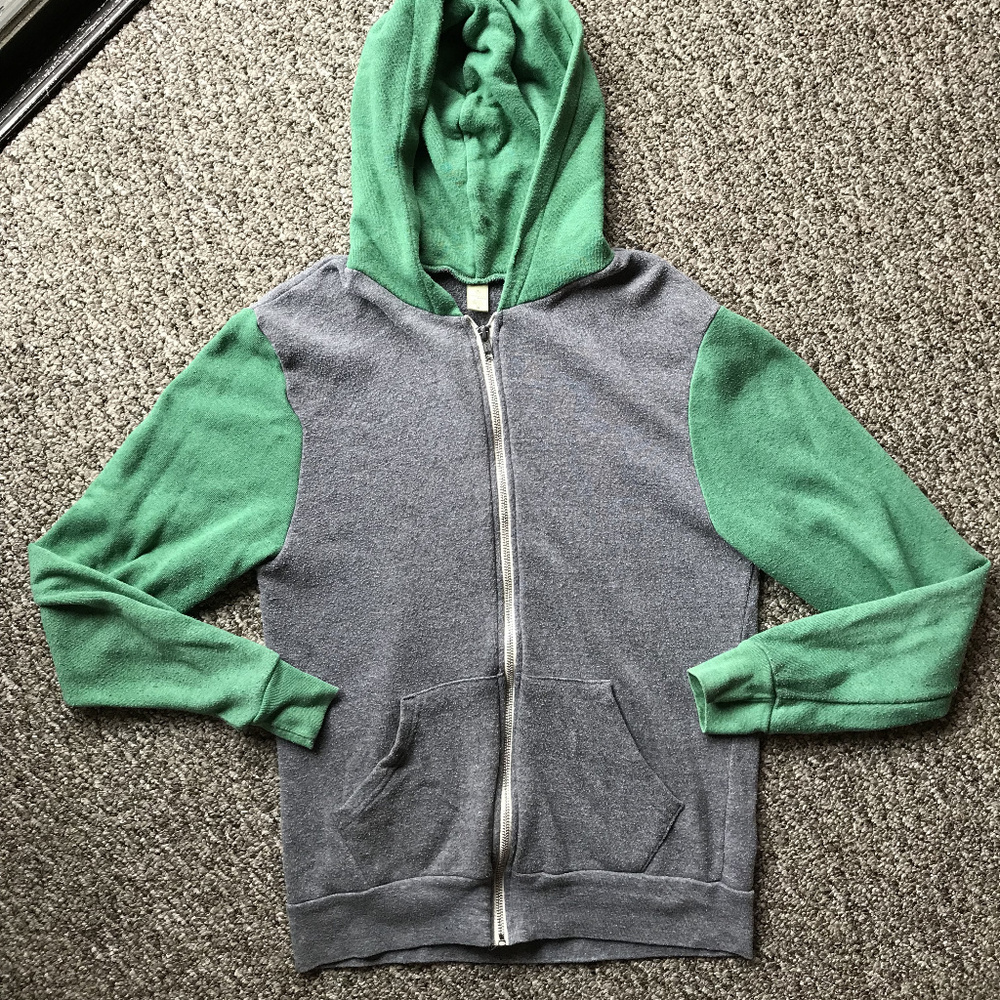 Alternative Apparel Tri‑Blend Raglan Zip Hoodie